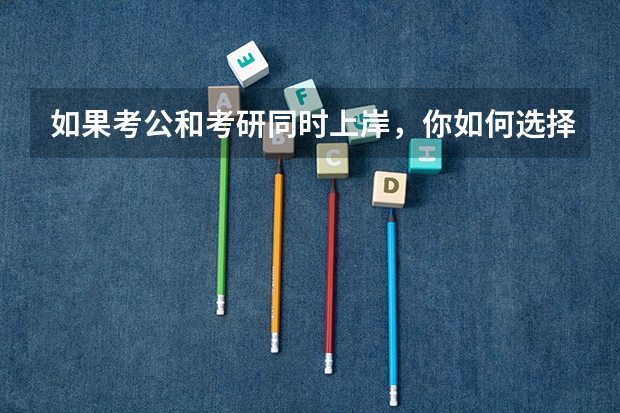 如果考公和考研同时上岸，你如何选择呢？